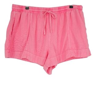 Universal Thread Shorts Linen Hot Pink Pull On Stretch Waist High Rise 2XL